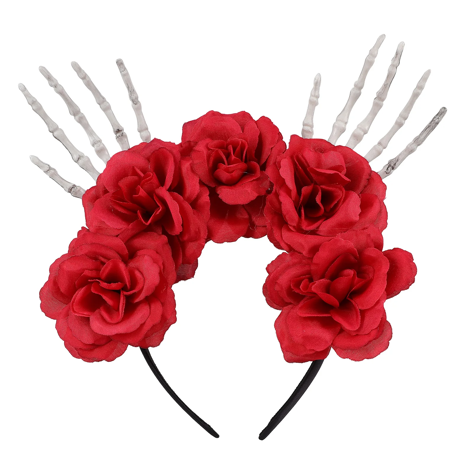 

1PC Skull Rose Headband Party Cosplay Prop Hair Hoops Novel Style Halloween Headdress Costume Hairband Halloween Rose Headband