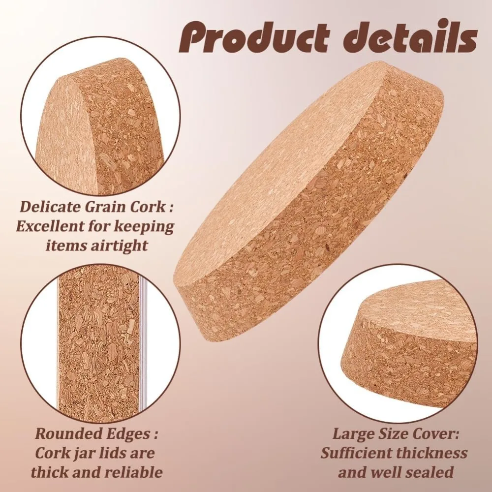 Sumbat Botol Gabus Besar 5.5 ~ 6.3 Inci Tutup Gabus Kayu Sumbat Botol Anggur Toples Kayu Gabus Sumbat Gabus Meruncing Besar untuk Kit