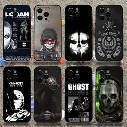 C-COD Call Of D-Duty Ghost Phone Case For Apple iPhone 15,14,13,12,11,Pro,X,XS,Max,XR,Plus,Mini Soft  black shell