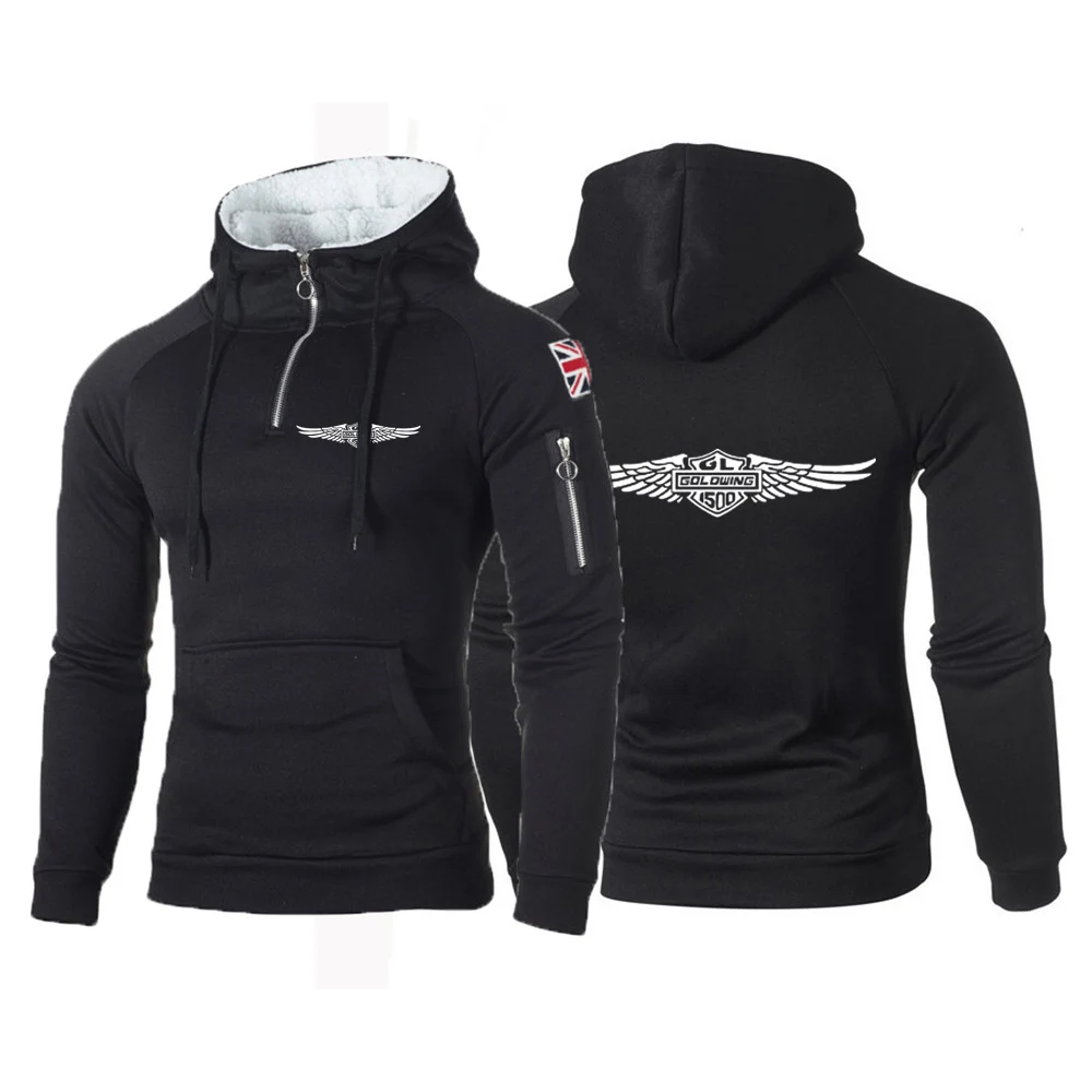 

2024 Men Goldwing GL1800 GL1500 Japan Motocycles Solid Color Fitness Hoodies Fashion Long Sleeve Print Sport Casual Zipper Tops