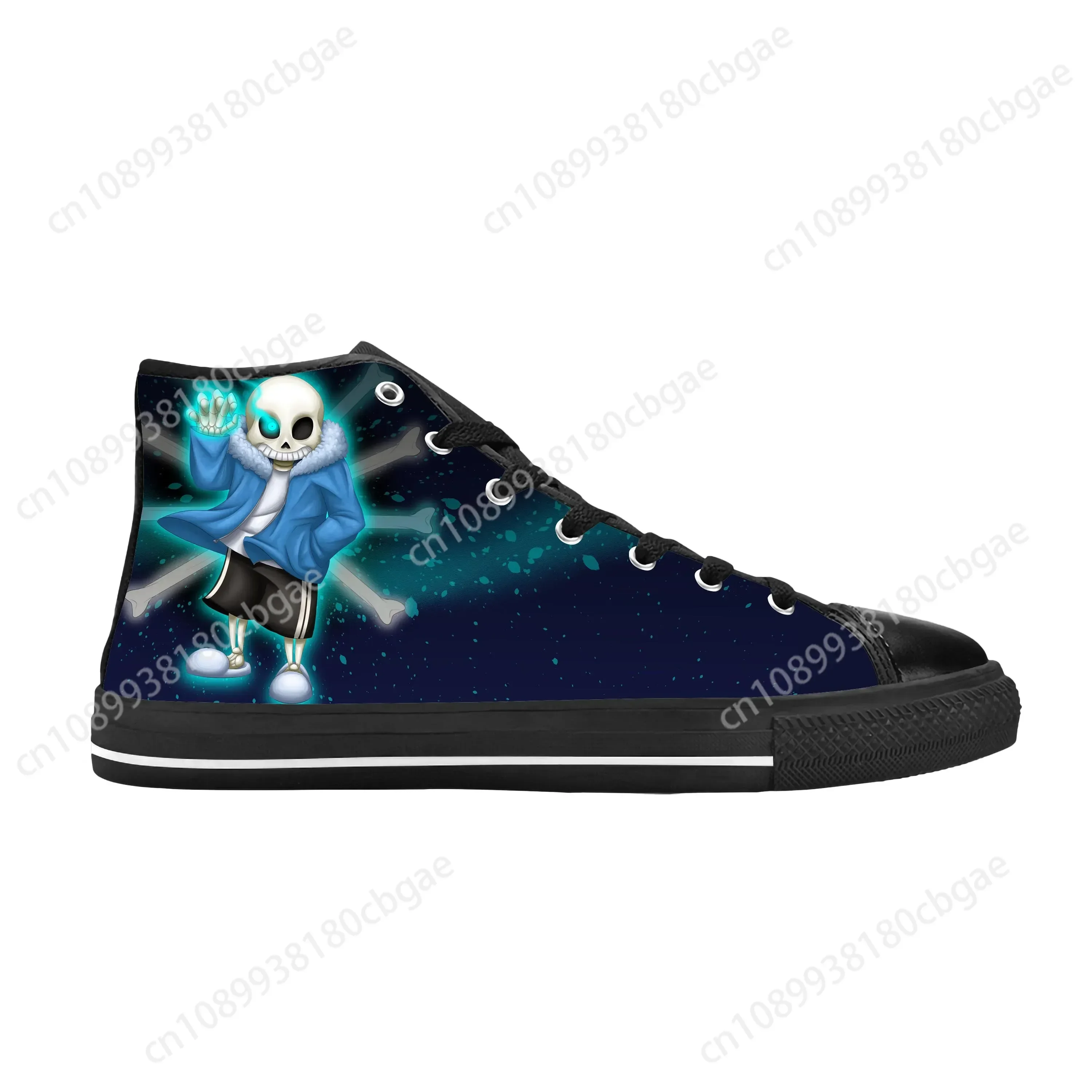

Anime Cartoon Game Undertale Sans Skull Skeleton Casual Cloth Shoes High Top Comfortable Breathable 3D Print Men Women Sneakers