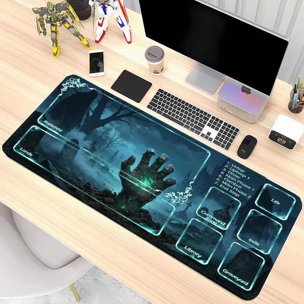 Zombie Rising Graveyard Playmat Gothic Cemetery Zombie Hand Large Gaming Card Mat Mousepa