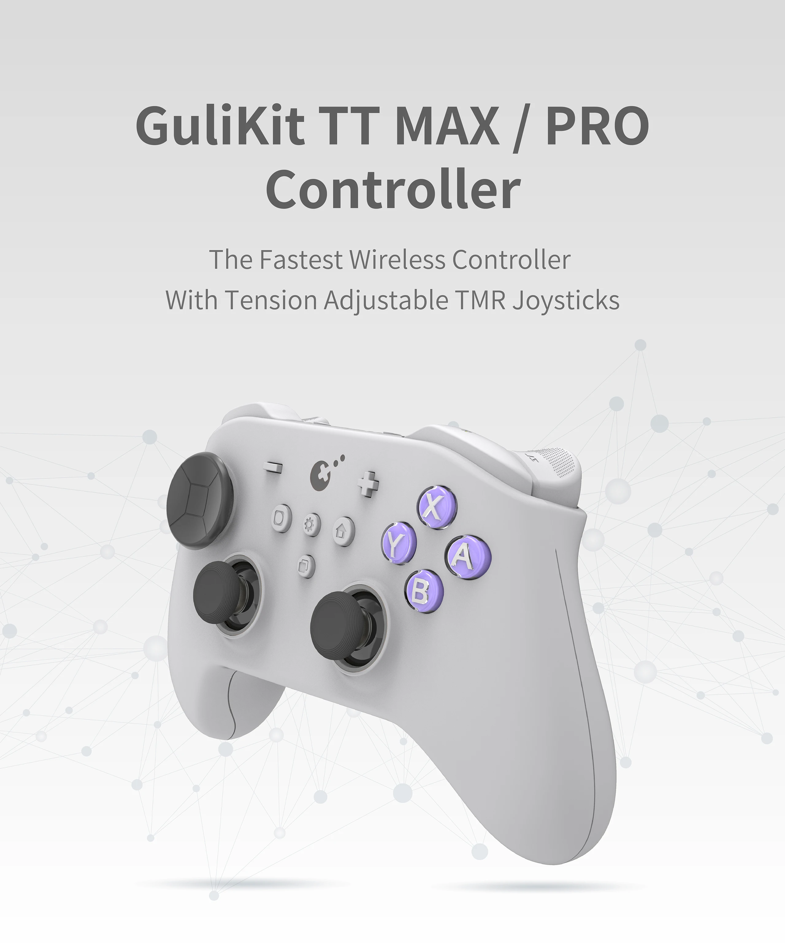 GuliKit TT MAX Wireless Game Controller mit Spannung, verstellbare TMR-Joysticks, Anti-Drift-Gamepad für Switch 1/2 PC Android iOS – Detail 1