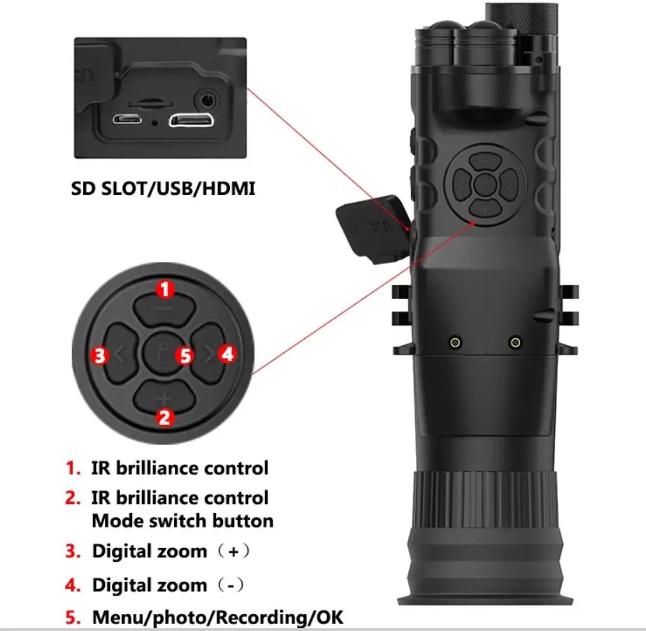 Imagem -05 - Âmbito de Visão Noturna Infravermelha Henbaker Cy789 940nm Digital Night Vision Dispositivo Monocular com Wi-fi App 1080p hd 24x nv Óptica