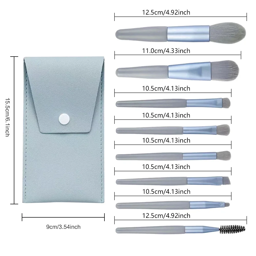 8pcs Women Makeup Brush Set Travel Essentials Soft Fluffy Cosmetics Brushes Kit Outdoor Makeup Tools 26 Pencil Letter Pattern