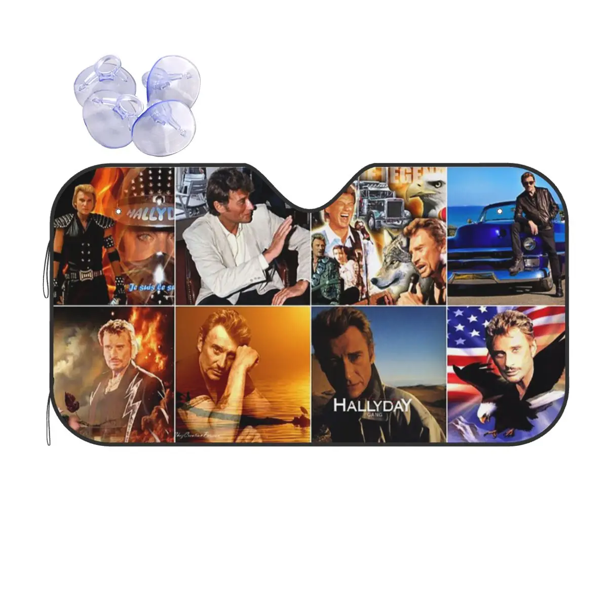 

Rock Johnny Hallyday Sunshade Windscreen Car Front Windshield Window Sun Visor Accessories Covers