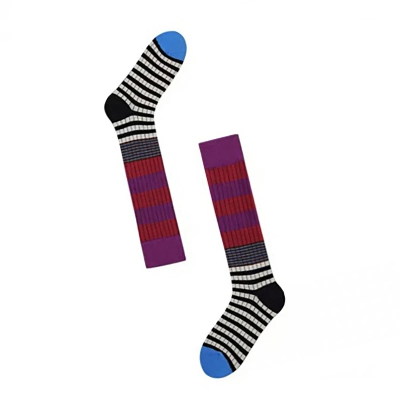 Women Striped Knee Highs Socks Girls Funny Novelty Athletic Socks Colorful Stripe Stockings Tube Socks Cosplay Dropshipping