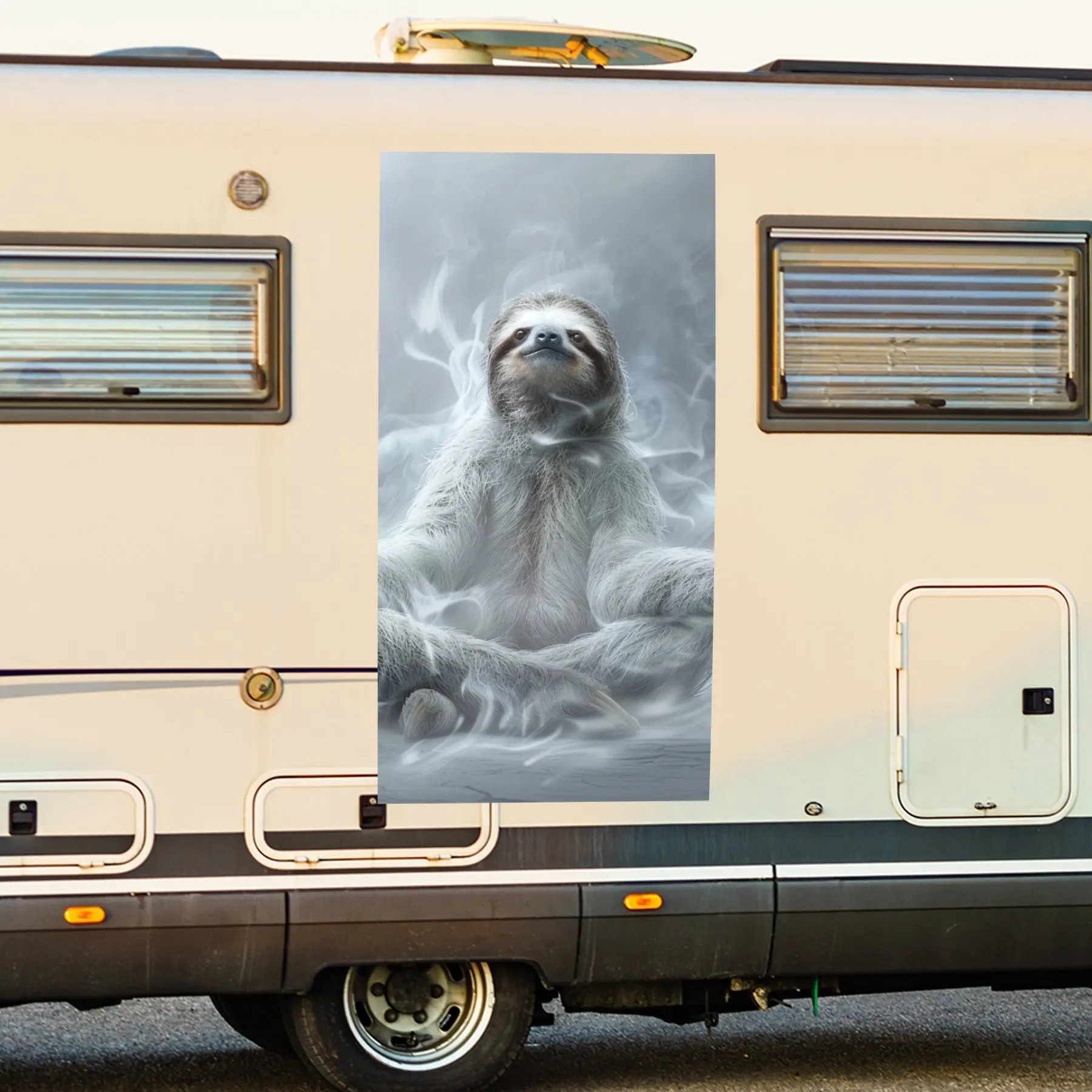 

Автомобильная наклейка для медитации Zen Sloth, виниловая наклейка на сторону моторики дома, водонепроницаемая самоклеящаяся виниловая наклейка на сторону o