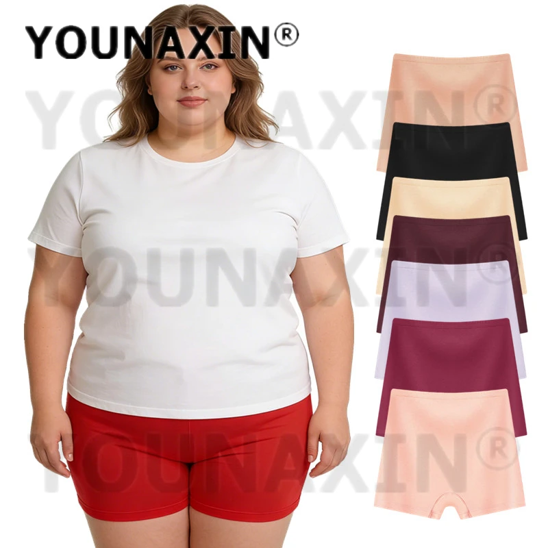 

YOUNAXIN, 8 шт., женское нижнее белье больших размеров, трусы-боксеры, трусики с высокой талией, удобные трусы-шорты XL, 2XL, 3XL, 4XL, 5XL, 6XL