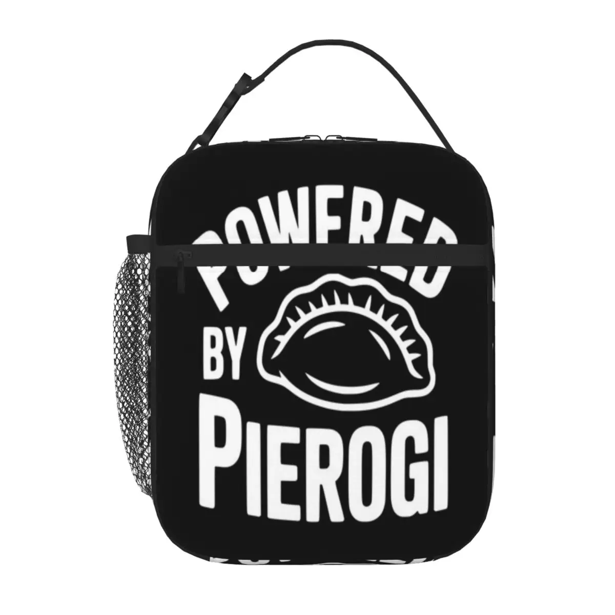 Hot Sale Powered By Pierogi Plant Print Canvas Lunch Bag Daily Snack Storage Insulated Snack Tote