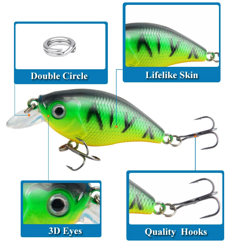 Crankbaits Wobbler 6cm/6.8g Fishing Lure Jerkbait Bait Perch Pesca Wobblers Fishing Lures saltwater lures carp fishing