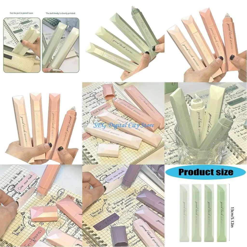 

U75B 4Pcs Double Sided Tape Pen Double Sided Tape Roller for Crafts,Adhesive Glues Runner for Scrapbooking Journal Supplies