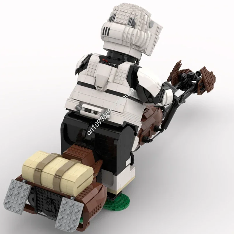 Star Battle Scout Trooper Mega Figure Speederbike Model Moc Building Blocks Bricks Diy Creative Assembly Kid Holiday Gift Toys