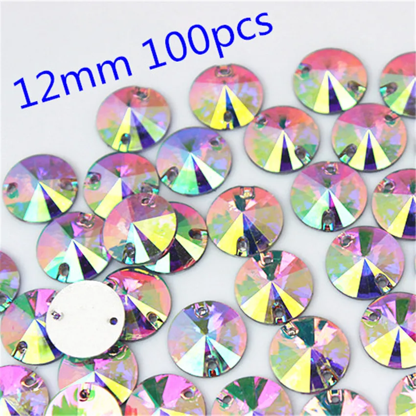 Micui Multi Shape Sewing Crystal AB Rhinestone Resin Crystal Strass Applique Flatback Sew On Stones for Wedding Dresses MC668
