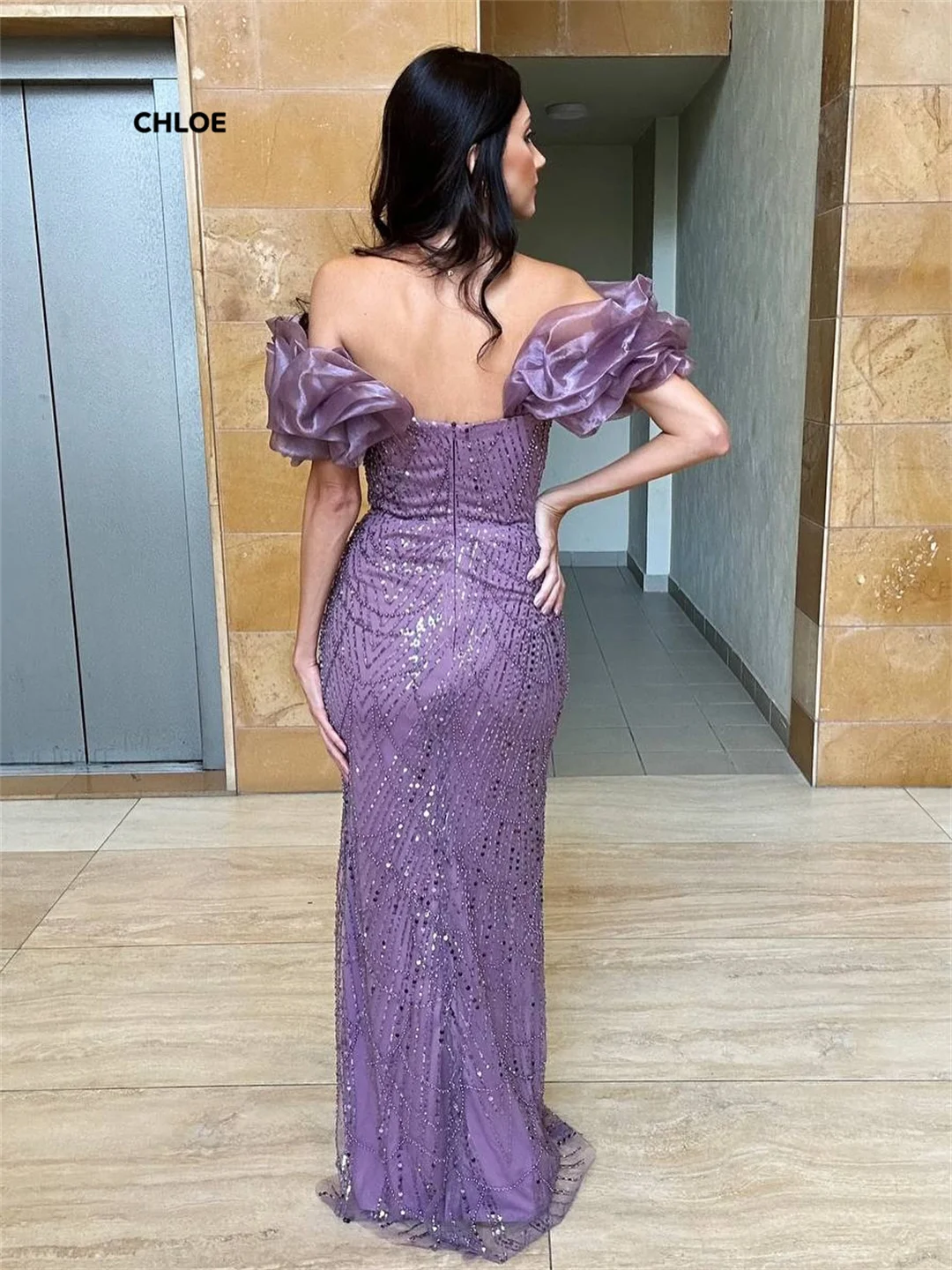 라인 A 프로미 드레스 2025 럭셔리 여성 이브닝 드레스 오프숄더 맞춤 제작 반팔 우아한 가운 볼 가운 드레스