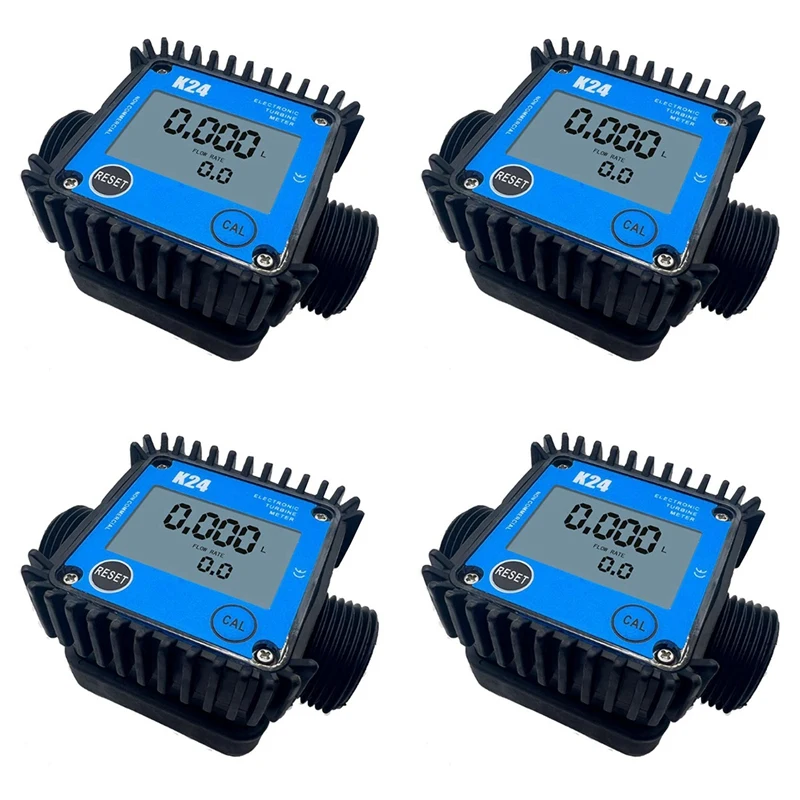 GTBL 4X LCD Fuel Flow Meter K24 For Turbine Digital Die-Sel Fuel Flowmeter Favorable Liquid Water Flow Measuring Tools