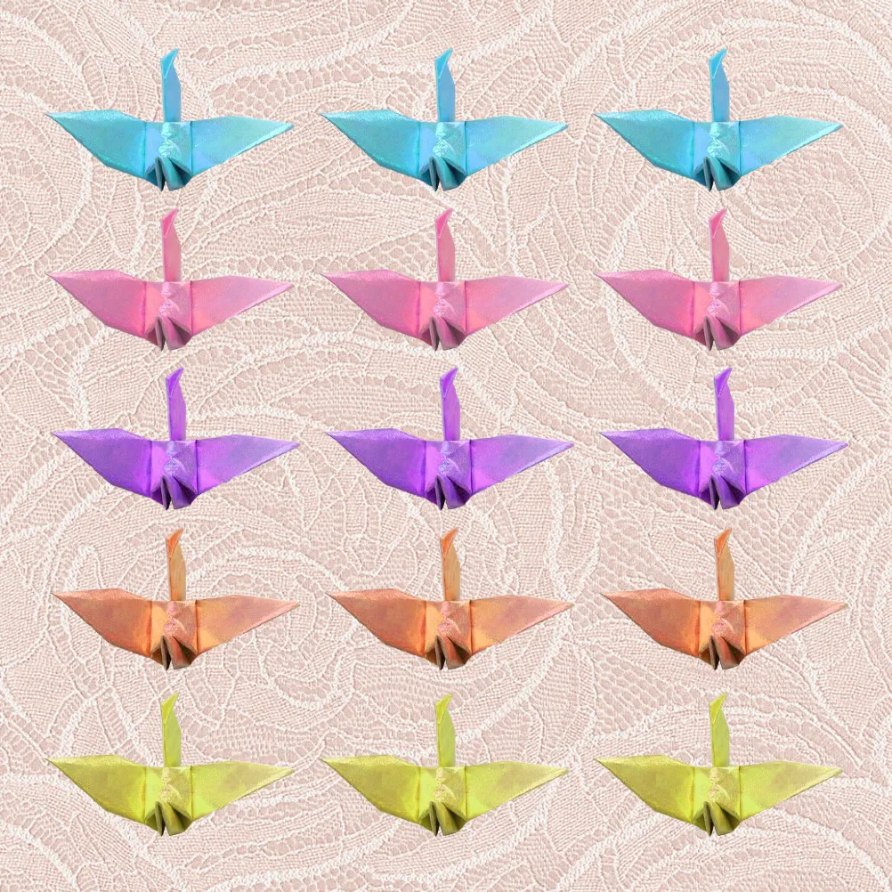 100Pcs 6Cm Multi Angle Pearlescent Origami Crane Pendants Paper Cranes for Wedding Decoration DIY Craft Party Home Wind Chime