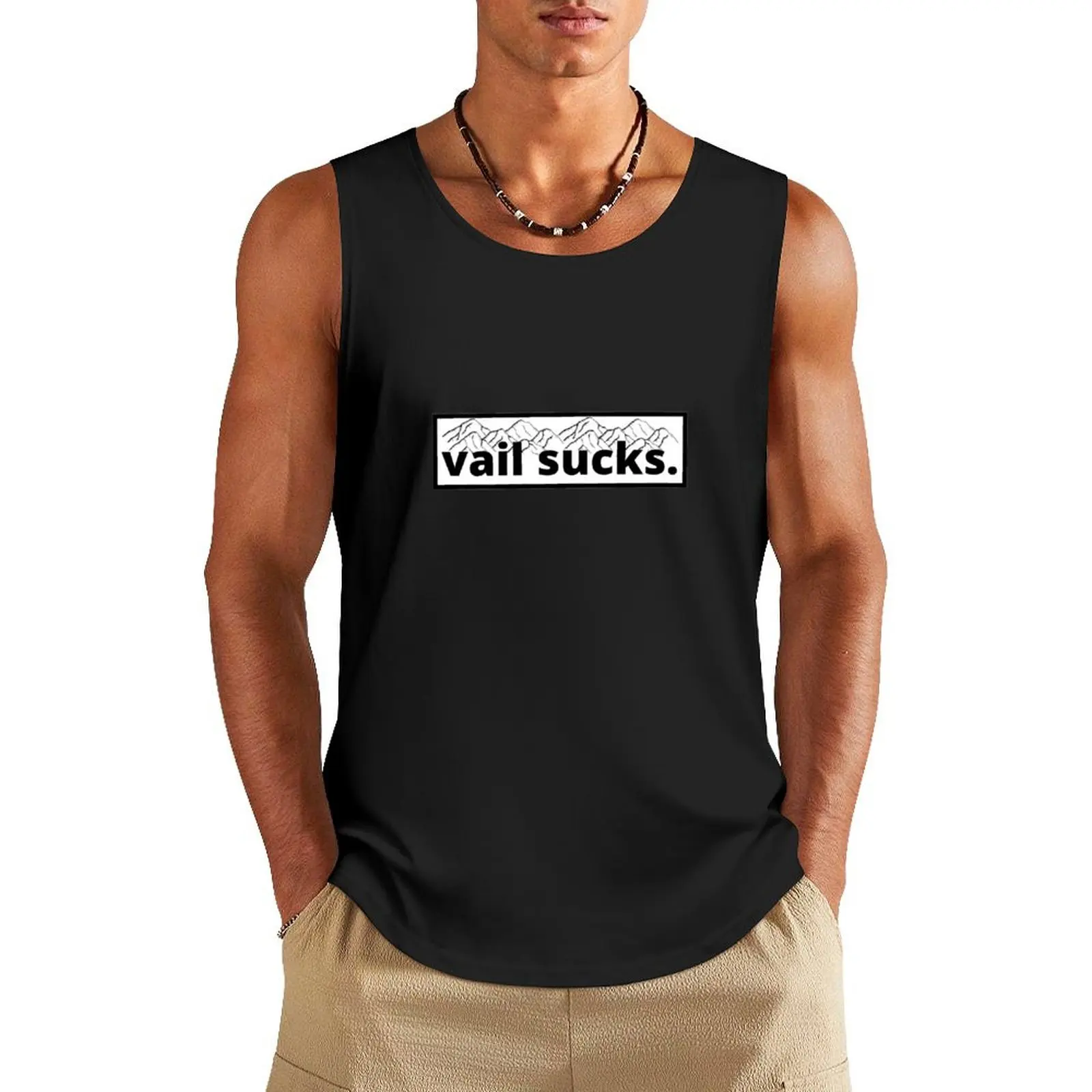 Vail Sucks Tank Top bodybuilding t-shirt gym shirts plain t-shirt