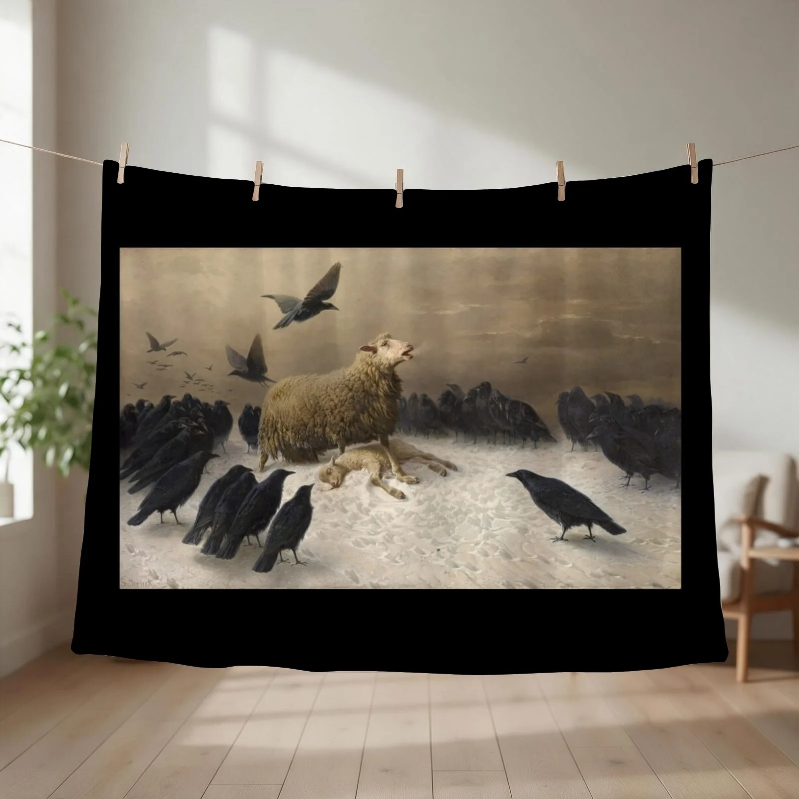 Anguish by August Friedrich Schenck (1876/1880) Throw Blanket Decorative Throw bed plaid Heavy Travel Blankets