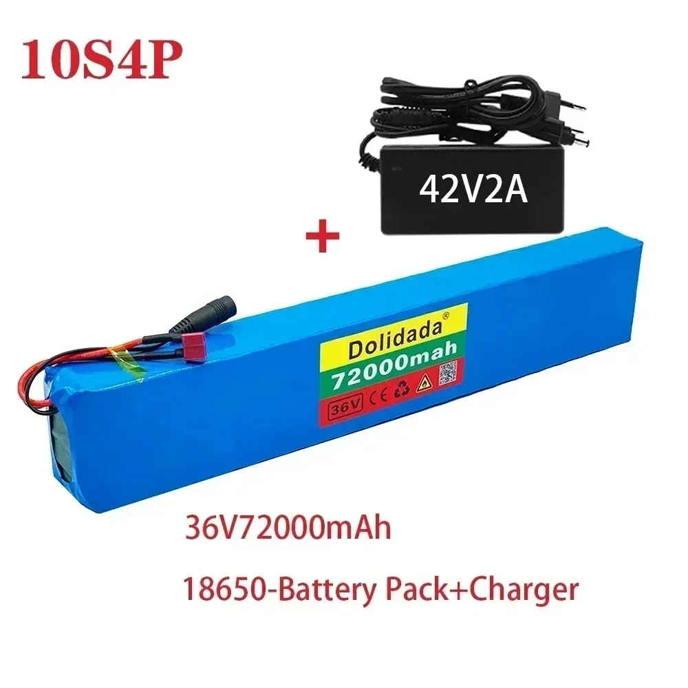 New 18650 battery pack 10s4p 36 V 72AH high-power 600 W, suitable for electric self-propelled lithium battery charger sales