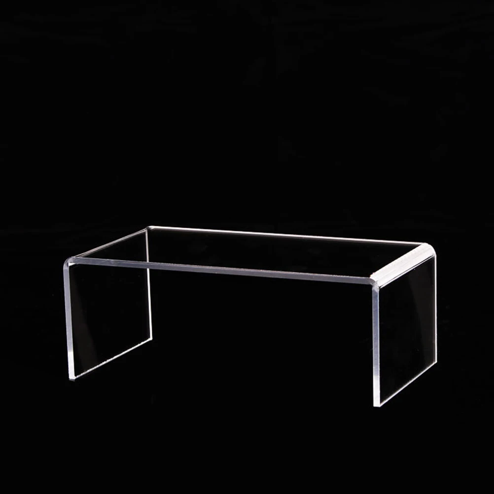 

3pcs Clear Acrylic Display Risers U-Shaped Shoe Storage Rack For Jewelry Cosmetics Collection Showcase Small Decorations