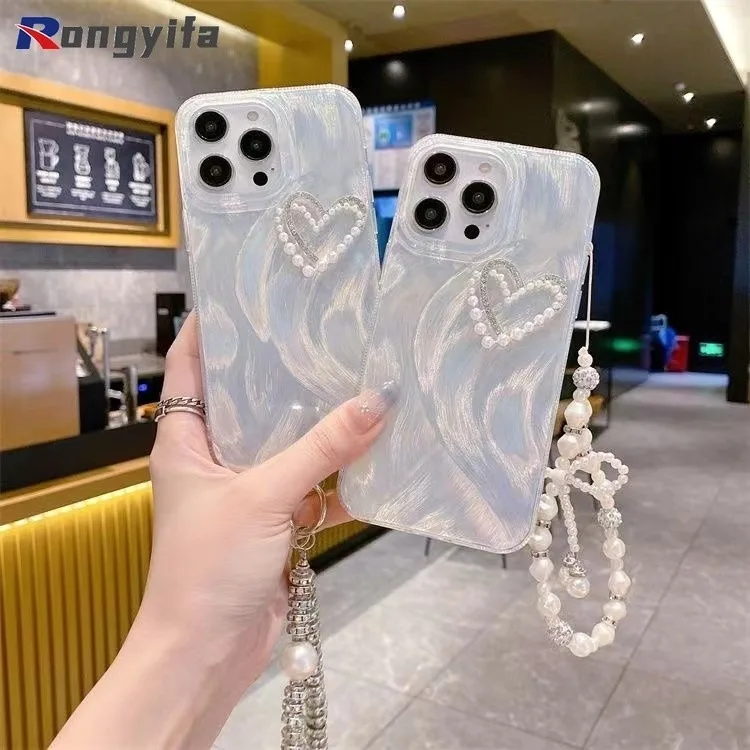 For Vivo Y78 Y78+ Y27 Y36 5G 4G Y77E Y76S Y76 Y74S Y70S Y51S Y70T Y50T Y53S Y52S Y11 Y12 Y13 Y15 Phone Case 3D Love Pearl Cover