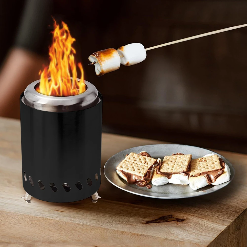 حفرة حريق على سطح الطاولة بدون دخاني، سطح طاولة داخلي وخارجي، حفرة نار صغيرة، حرق الخشب أو الحبيبات، إطلاق نار محمول