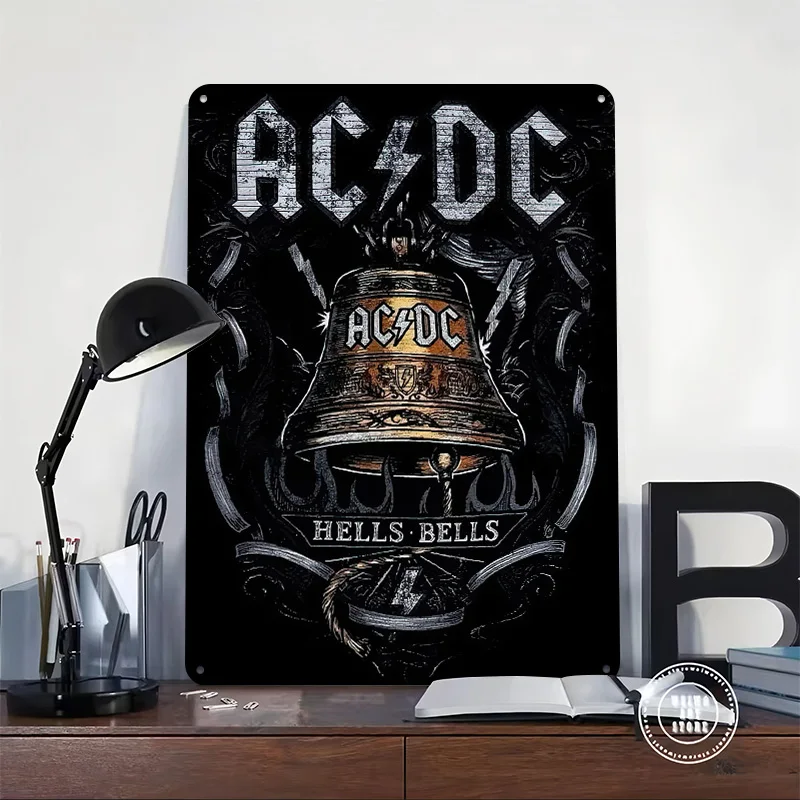 ACDC Band Metal Poster Customized Wall Art Retro Vintage Tinplate Signs for Man Cave Bedroom Decoration Garage Accessories House