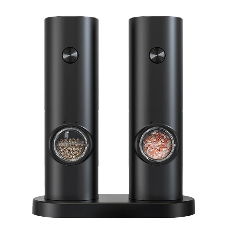 2 Pcs Salt and Pepper Grinder Set Electric Pepper Grinder Automatic Pepper Mill