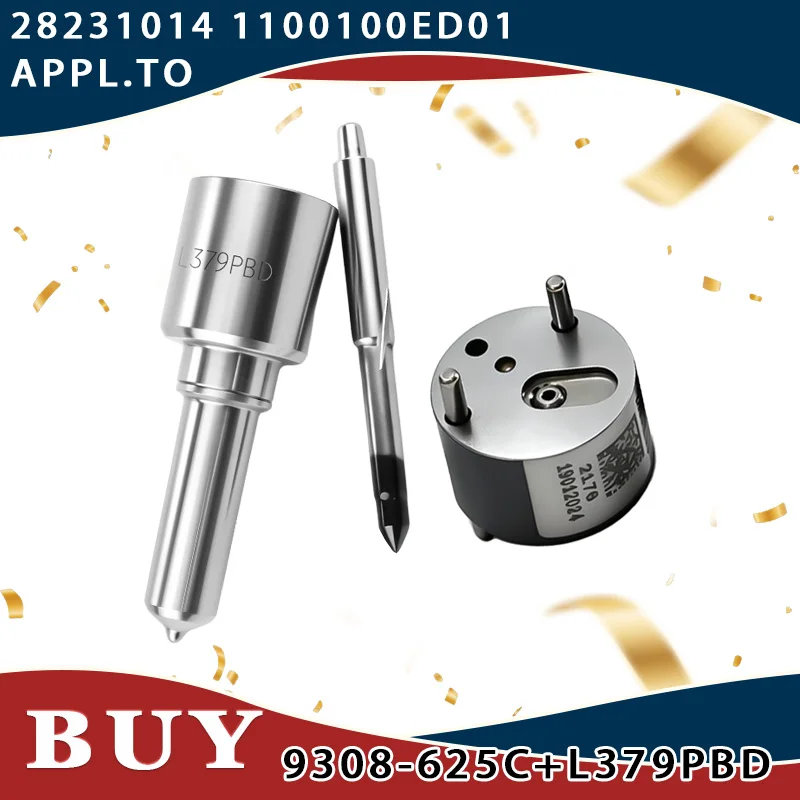 9308-625C+L379PBDControl Valve And Common Rail Nozzle Combination Repair Kit For Delphi Fuel Injector28231014 1100100ED01 LG3042