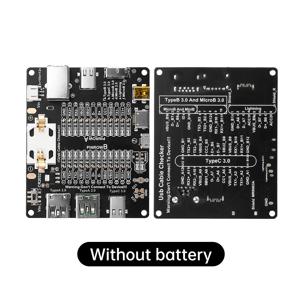 Scheda di rilevamento del cavo dati USB Tester del cavo USB di tipo C Micro A di tipo B scheda di prova cortocircuito on-off per iOS Android