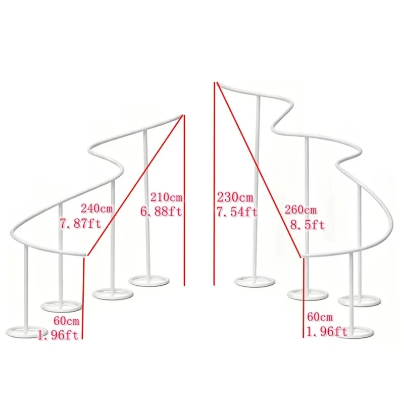 Hot-selling retractable metal wave-shaped arch support, perfect for holiday outdoor stage photo backdrops.