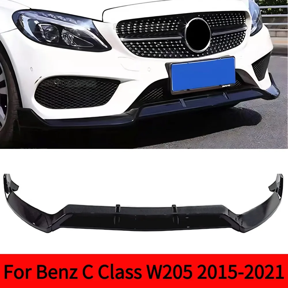

2015-2021 for Mercedes Benz C Class W205 C205 C200 C250 C260 C300 C400 Car Front Bumper Lip Body Spoiler Splitters Diffuser Ki