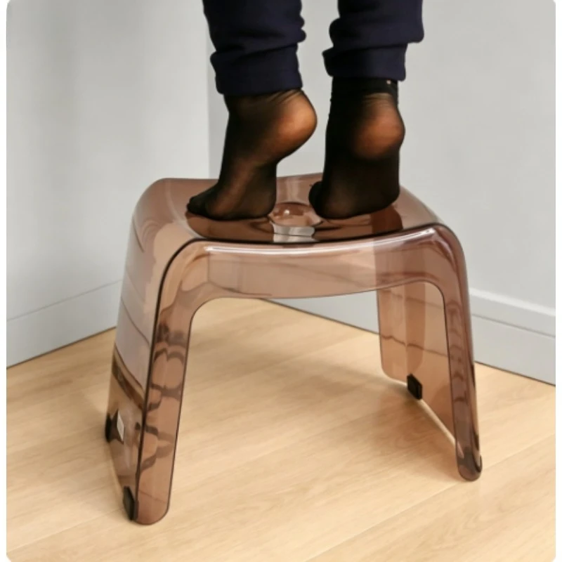 Home Bathroom Stool Furniture Transparent PCTG Plastic Shoe Stools  Elderly Shower Bath Chair Seat for Adults