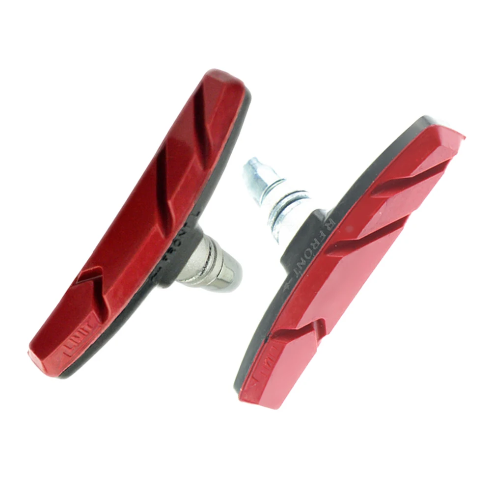 

Red Pads Parts Grooved Rubber Stainless Steel Durable Slip Resistant Waterproof Mountain Bike Front Brake Shoes