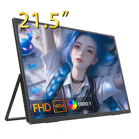 QQU 21.5 inch 100% sRGB 75Hz Gaming Monitor Portable Laptop Display with Type C Mini HDMI For PS4/5 Steam Deck Switch PC Mac