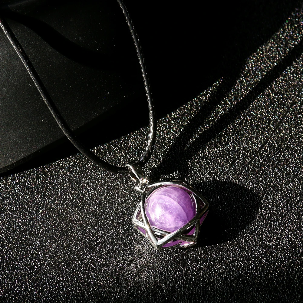 Star of David Amethyst Pendant Necklace Natural Quartz Crystal Stone Energy Healing Amulet Choker Charm Jewelry for Women Men