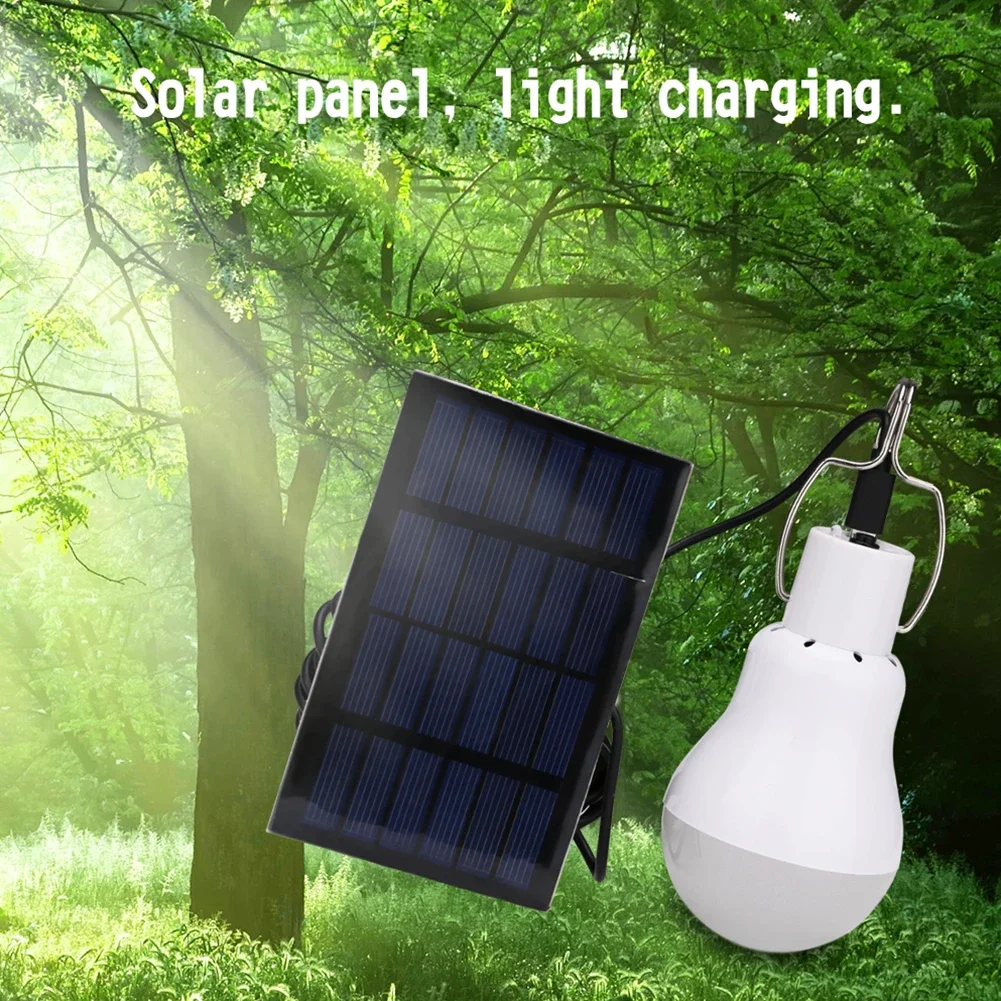 Camping Hiking Tent Light Solar Powered Shed Light Bulb LED Solar Pendant Light Hang Up .3W Lamp Hooking Chicken Coop