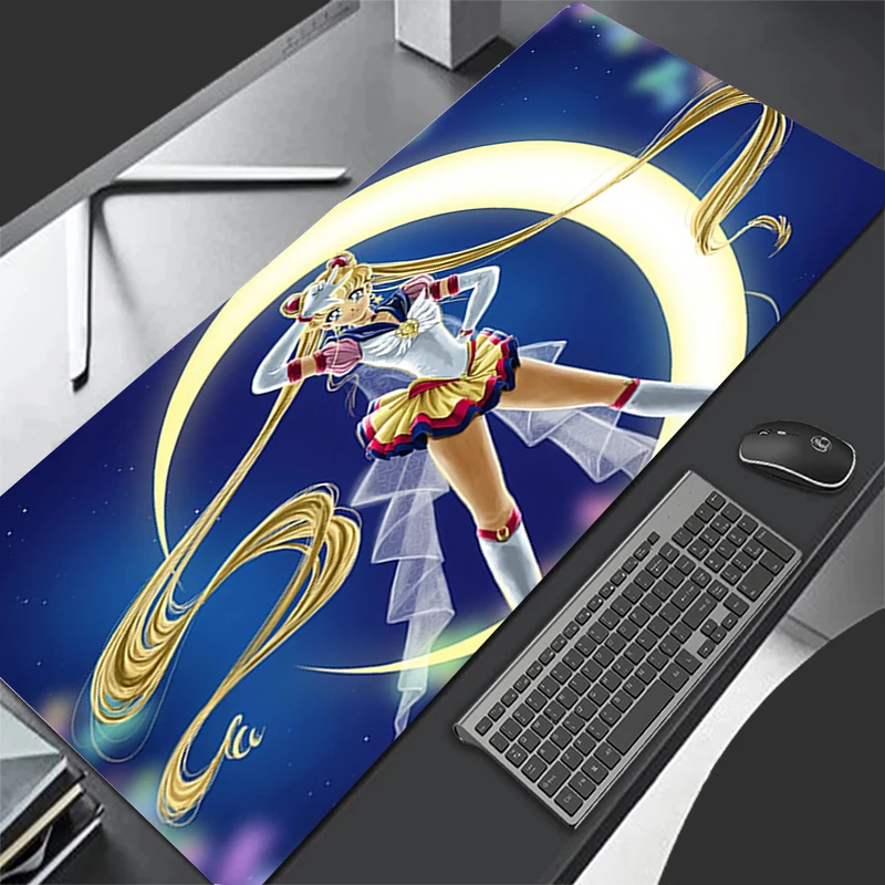 Mouse Pad Gamer S-Sailor M-Moon beautiful Girl big Keyboard NonSlip Rubber Computer Rug Carpet Desk Mat PC Gamer 90x40 MousePad