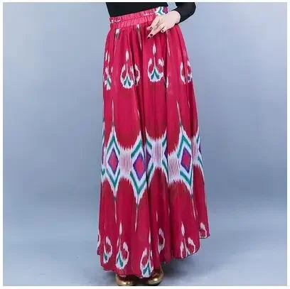 Ropa de actuación del festival de danza étnica tradicional de Xinjiang, falda de gasa