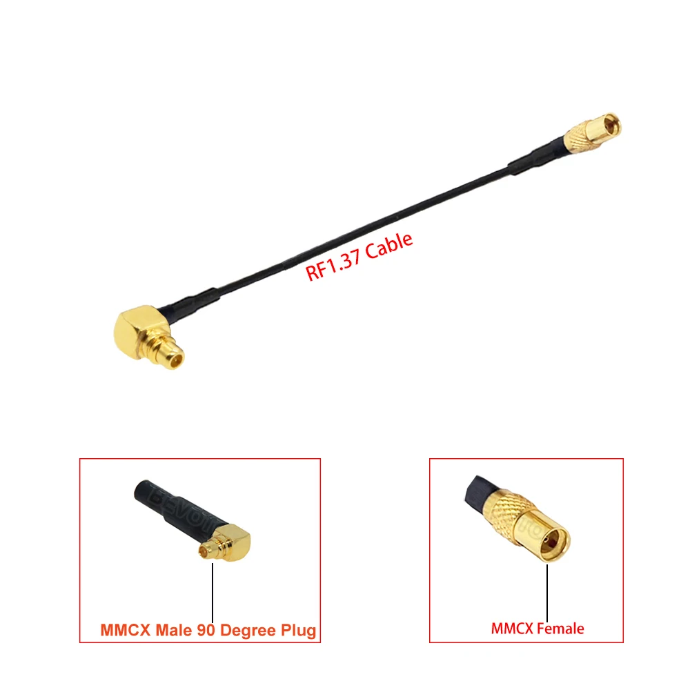 1Pcs MMCX Male Plug to MMCX Female Jack Connector RF1.37 Cable Pigtail RF Coaxial Cable Extension Cord Jumper 5CM-15M