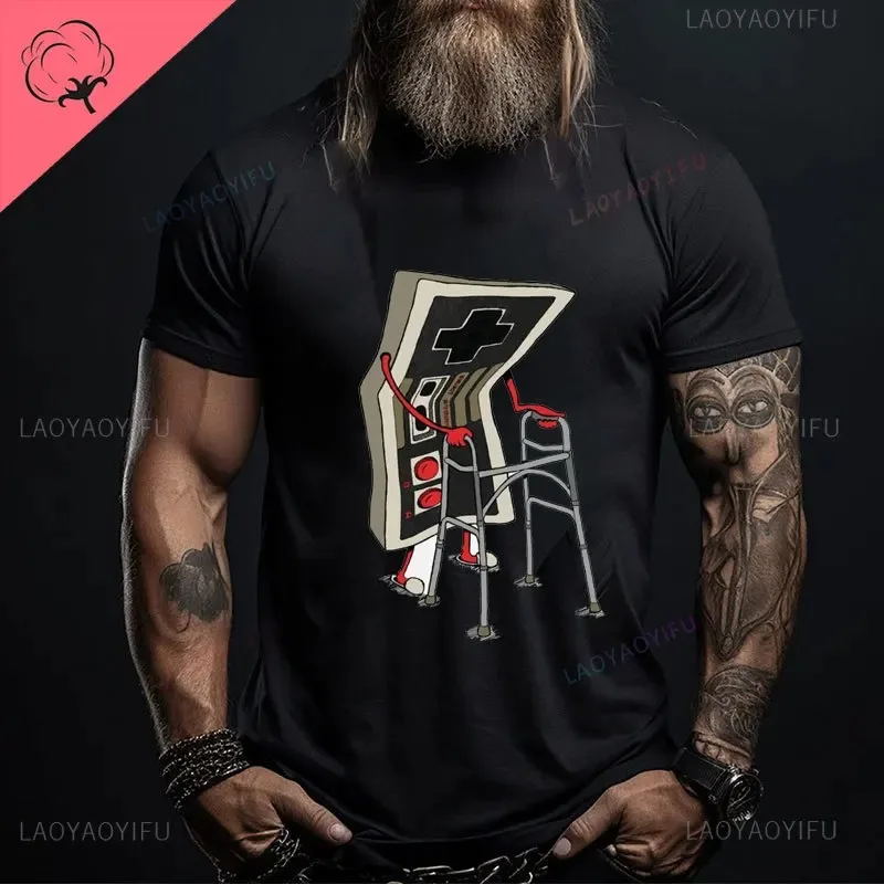 Techno Game PC T Shirt Console Cassette Controller Telephone Technology Videogame Black Tshirts for Men 80s 90s Classic Game