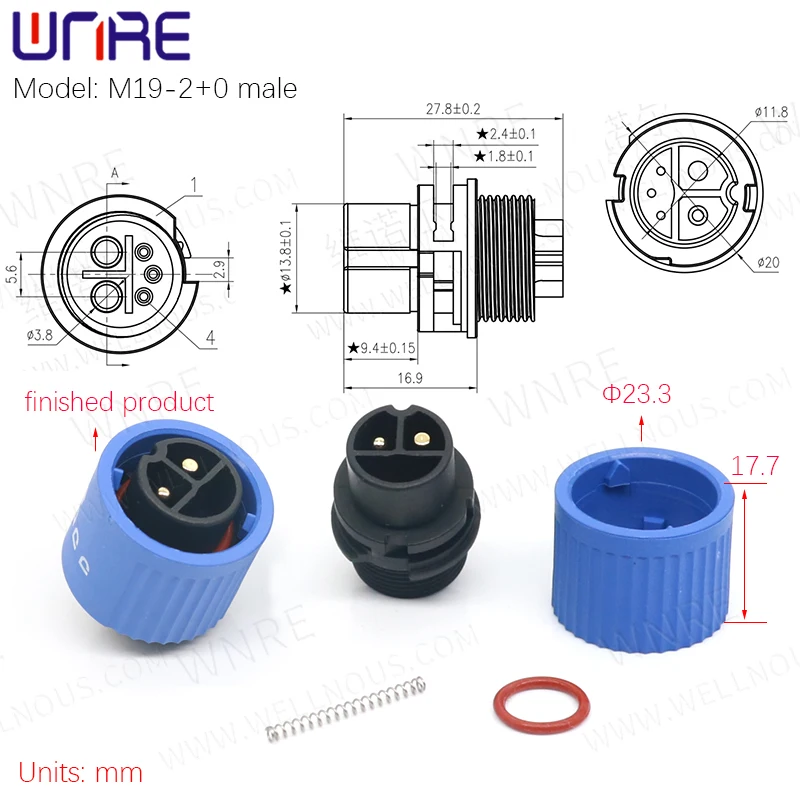 M19-2+3 Electric Bike Scooter Male Female Plug Socket Power Connector e Bike Plug Batteries Scooter E-Bike Battery Connector 20A