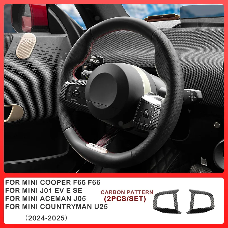 Car Steering Wheel Button Frame Cover Stickers For Mini Cooper Countryman U25 F65 F66 Cooper E SE J01 J05 Car Accessories image 3