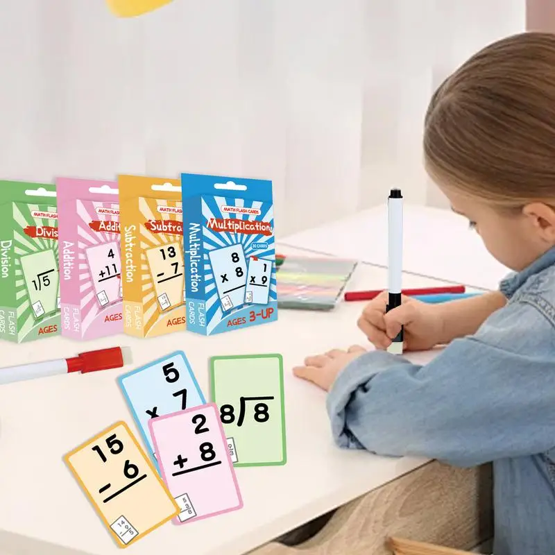 Math Learning Flash Cards Kids Flash Cards For Addition And Subtraction Children Ages 6 And Over Improves Math Skills Tool For