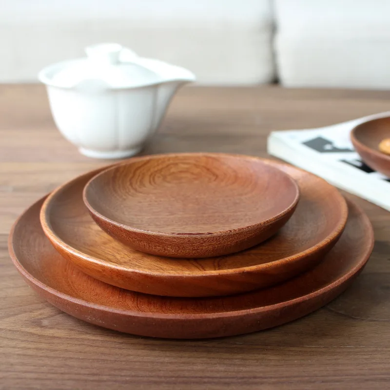 Ebony wood meal plate, dried fruit plate, dessert snack wood tray