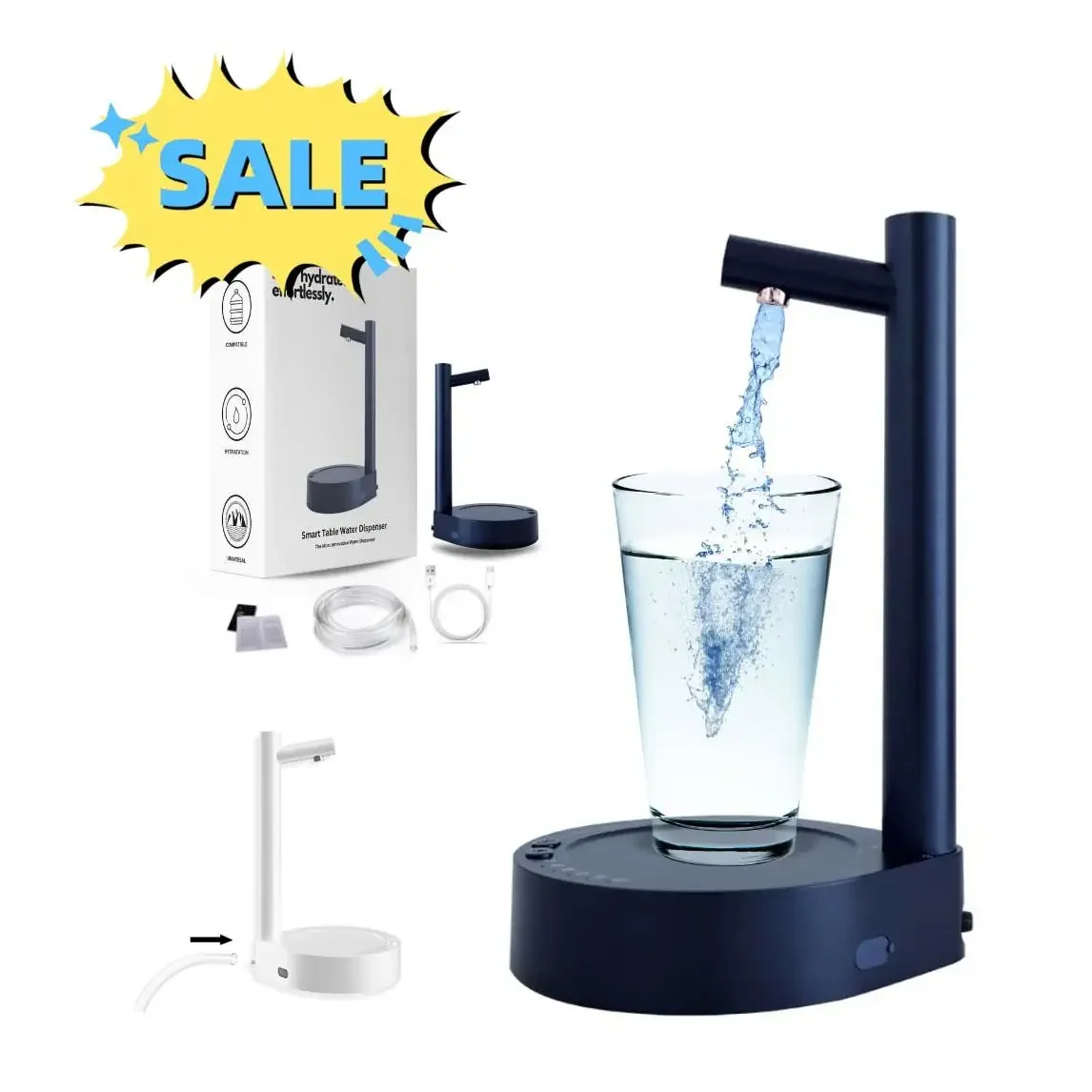 Desk Dispenser Electric Water Gallon Pump Automatic Water Bottle Pump Dispenser Rechargeable Water Pump Home Dispenser Kitchen