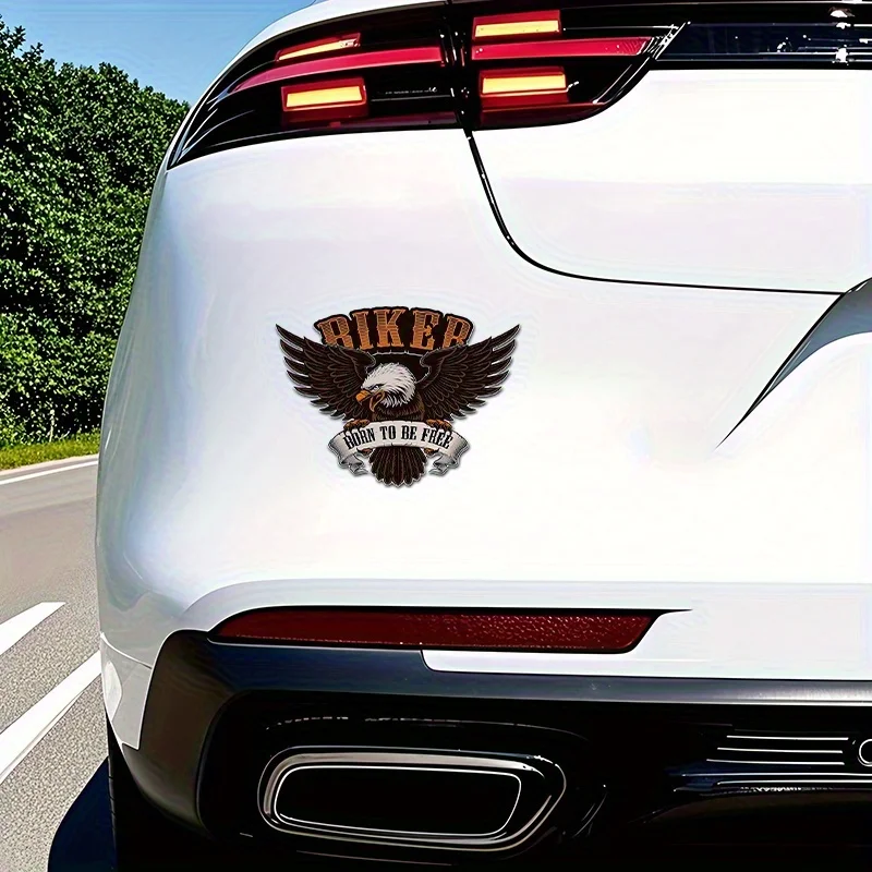 1PC Eagle „Born to Be Free“ Biker-Auto-Motorrad-Aufkleber, cooler Aufkleber zum Hinzufügen im Biker-Stil an Ihrem Auto oder Motorrad