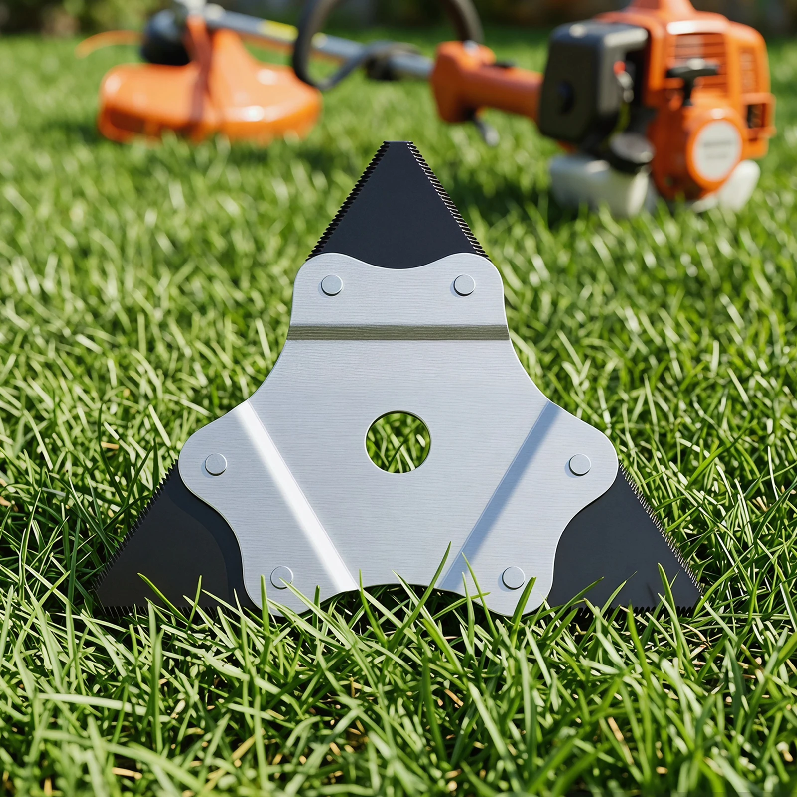 

Grass Trimmer Blade 230mm 3 Teeth Grass Mower Triangular Blade with Serrated Edges Double-Sided Thickened for Efficient Cutting