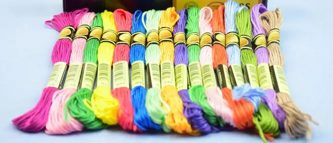 Oneroom-cotton thread for embroidery, multi-color thread, 8m length, cross stitch, 7, 8m, 10 pcs/lot